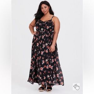 floral chiffon maxi dress.